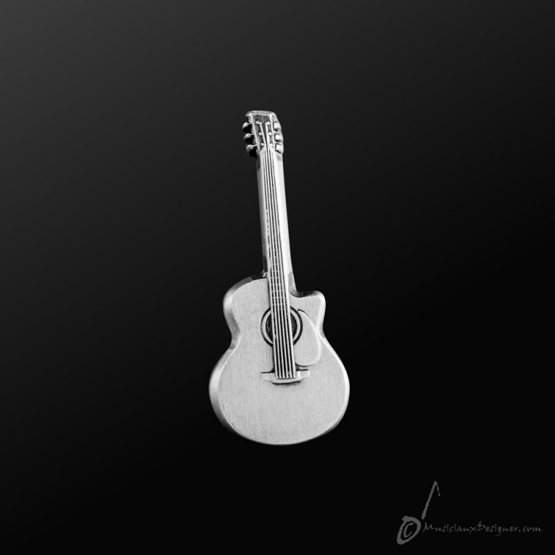 Acoustic Guitar Pin Silver