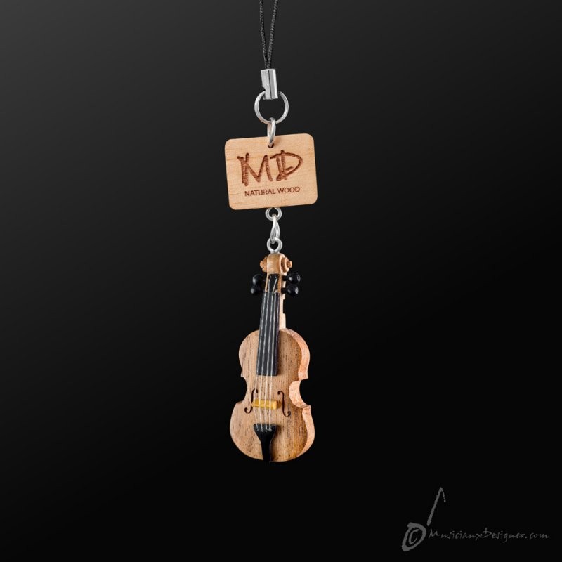 Wooden Strap Violin With Strings