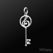 Sterling Silver Pendant Key to M